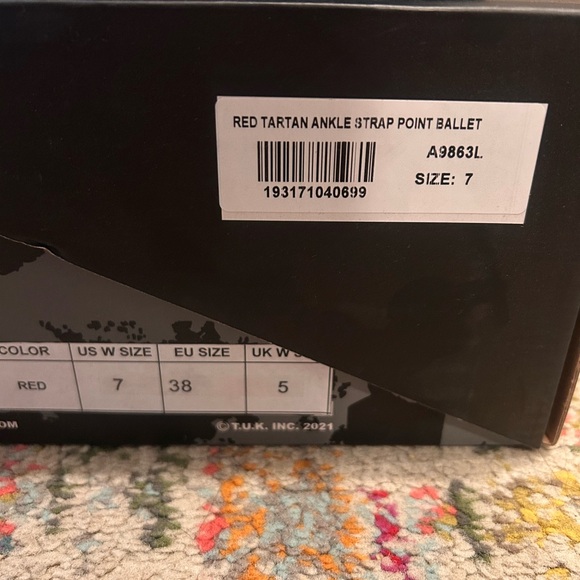 T.U.K. Red Plaid Platform Shoes - Picture 2 of 6